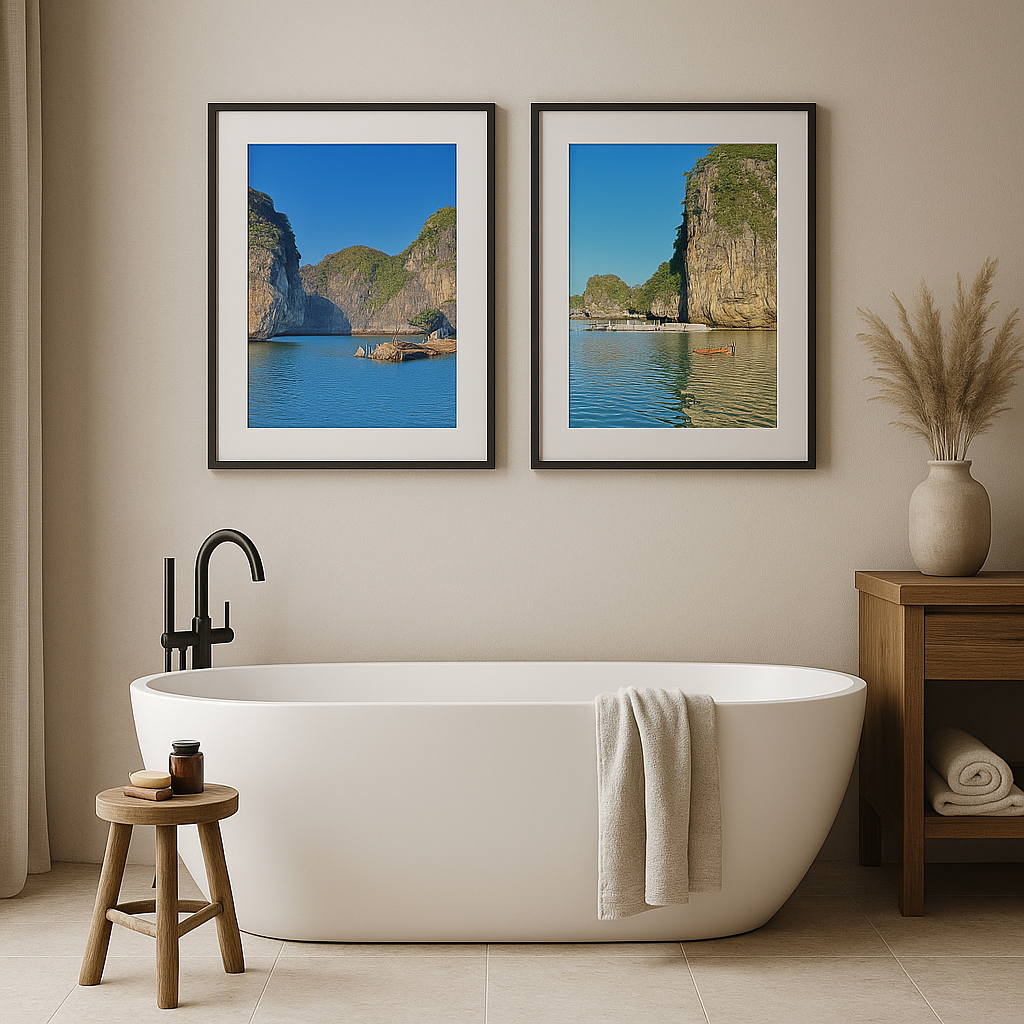 Bold Blue Bay | Ha Long Bay Vietnam Limestone Karsts | Printable Wall Art