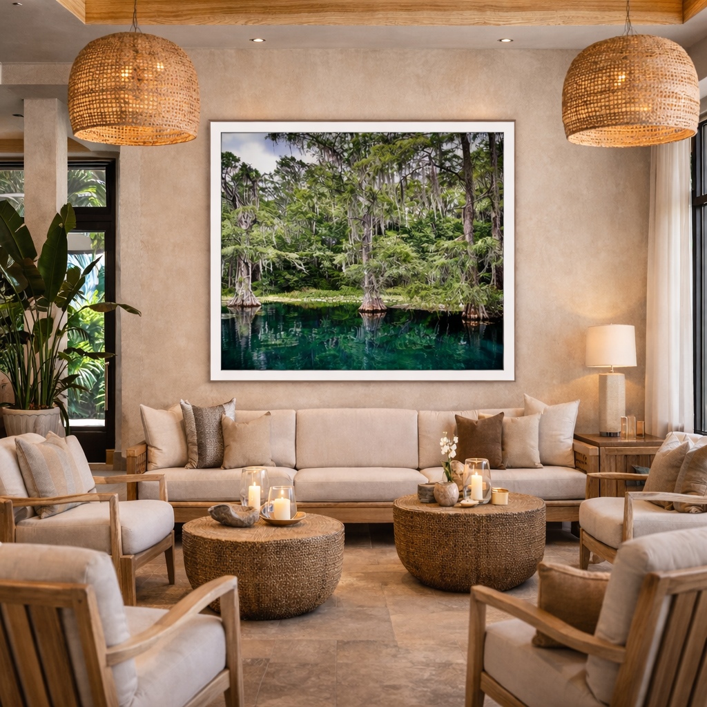 Cypress Reflection | Ginnie Springs Florida Emerald Water Forest | Printable Wall Art