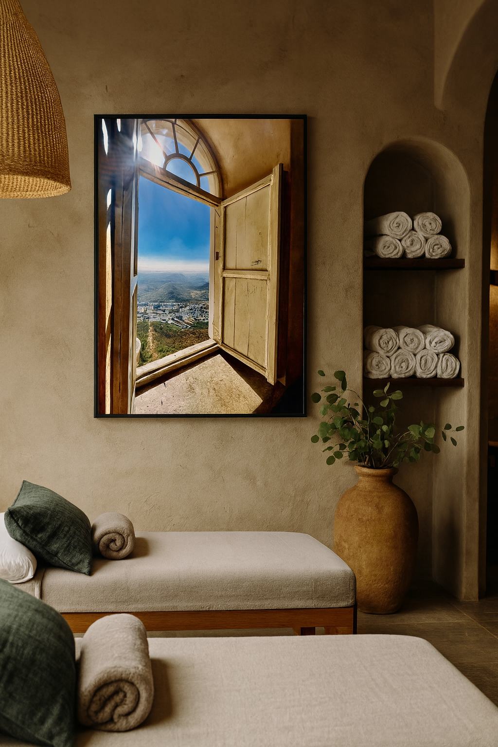 Doorway to the World | Udaipur India Mountain Vista Window View | Printable Wall Art