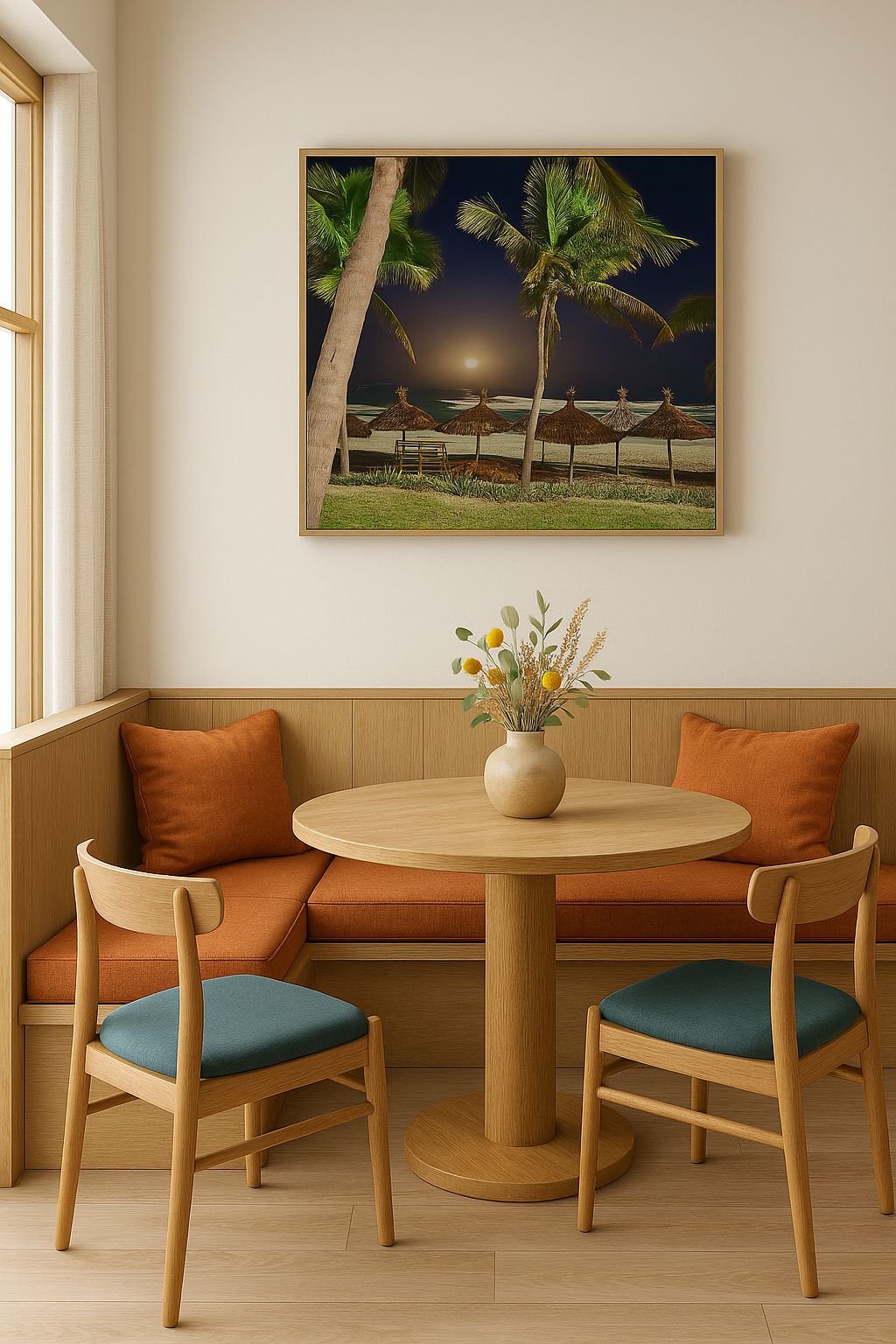 Beach Palms by Moonlight | Da Nang Vietnam Tropical Night Beach | Printable Wall Art