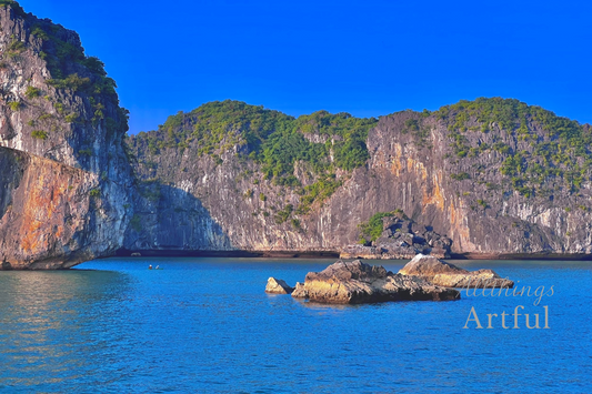 Bold Blue Bay | Ha Long Bay Vietnam Limestone Karsts | Printable Wall Art