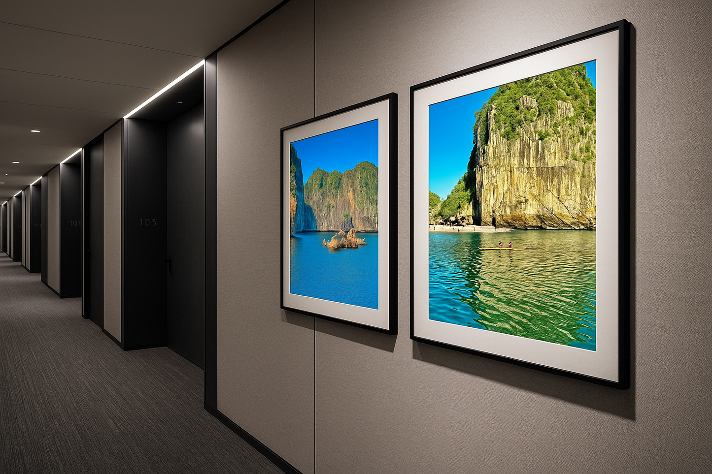 Bold Blue Bay | Ha Long Bay Vietnam Limestone Karsts | Printable Wall Art