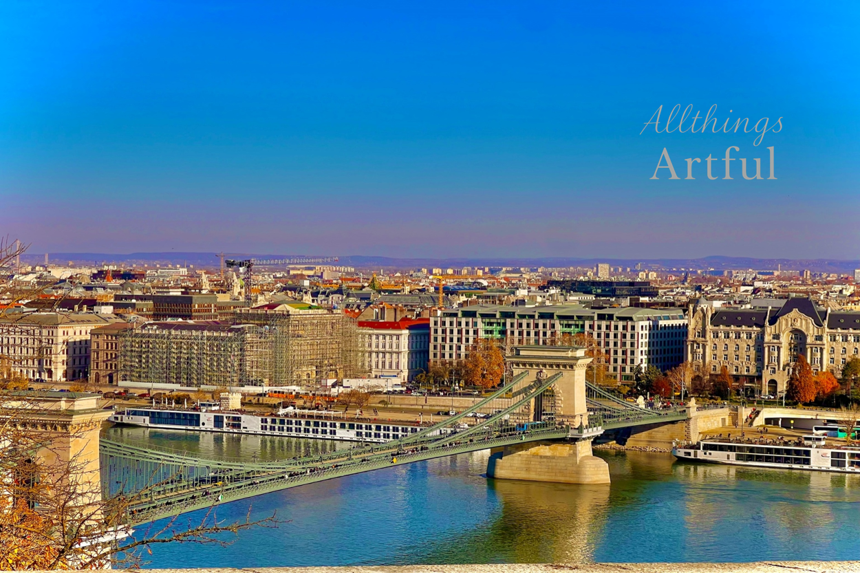 Crossing Budapest | Hungary Szechenyi Chain Bridge Danube | Printable Wall Art