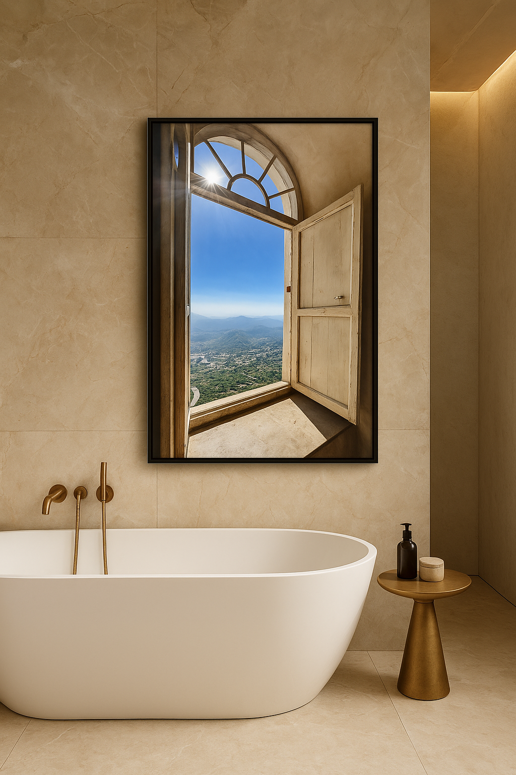 Doorway to the World | Udaipur India Mountain Vista Window View | Printable Wall Art