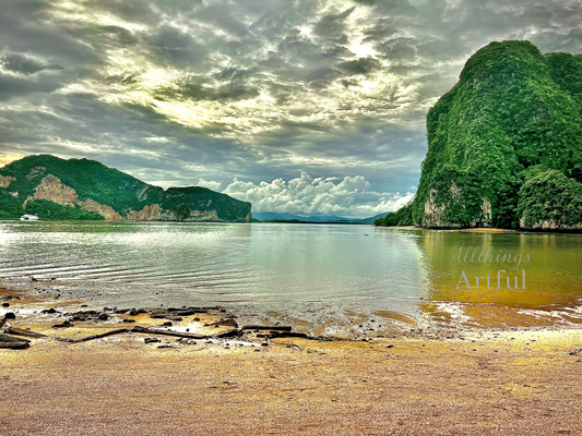 Emerald Cove Light | Phang Nga Bay Thailand Dramatic Seascape | Printable Wall Art