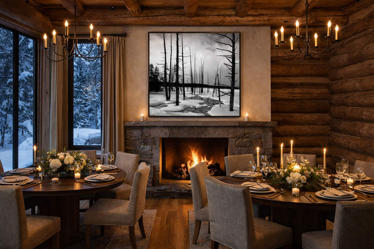 Frozen Stillness | Yellowstone Wyoming Dead Trees Winter Landscape | Printable Wall Art