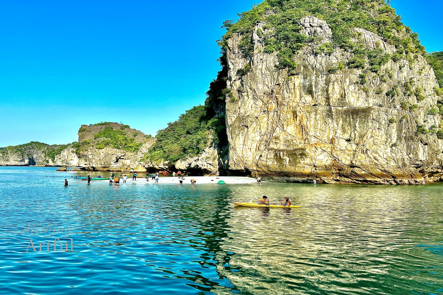 Kayakers and Limestone Giants | Ha Long Bay Vietnam Adventure | Printable Wall Art