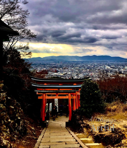 Kyoto Torii Viewpoint | Japan Cultural Torii Gate Landscape | Printable Wall Art