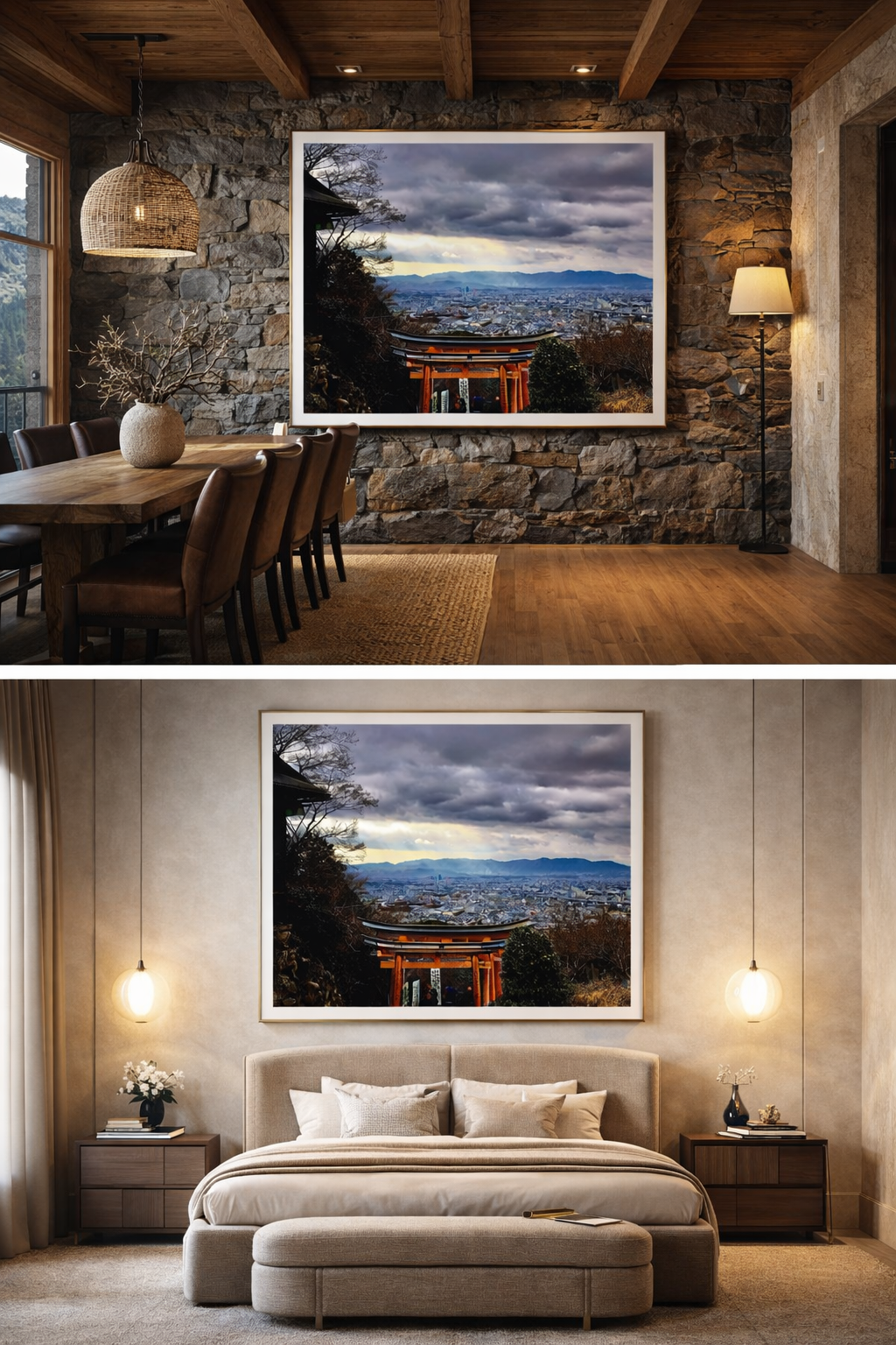 Kyoto Torii Viewpoint | Japan Cultural Torii Gate Landscape | Printable Wall Art