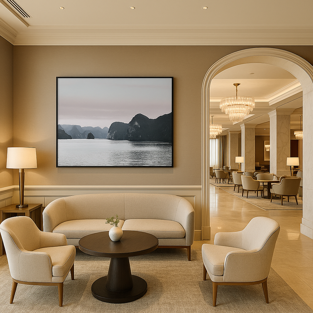 Misty Ha Long Bay Layers | Vietnam Limestone Karsts Seascape | Printable Wall Art
