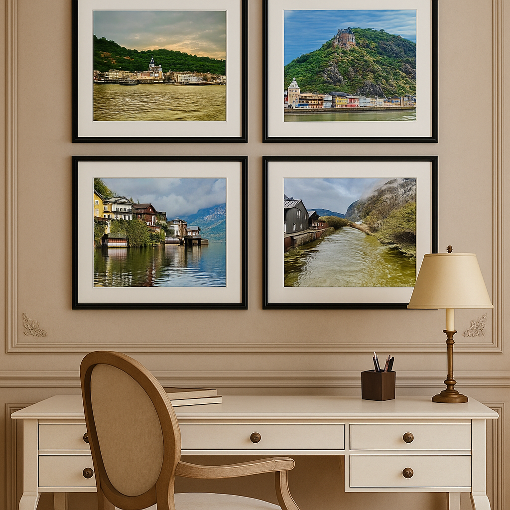 River Hamlet | Hallstatt Austria Riverside Village | Printable Wall Art