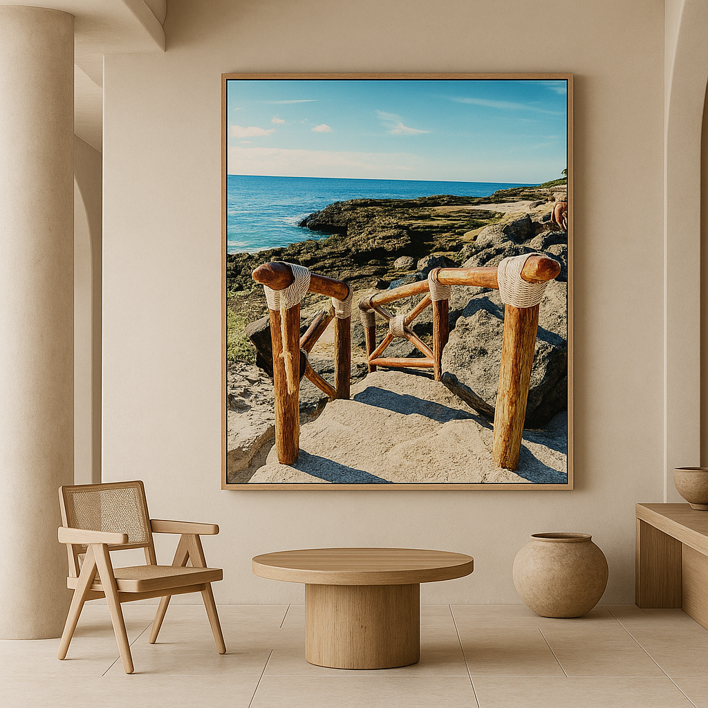 Rugged Coast Descent | Quintana Roo Mexico Rocky Ocean Shores | Printable Wall Art