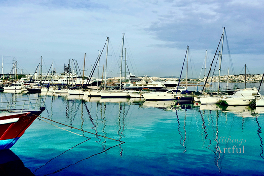 Reflections at the Marina | Athens Greece Nautical Seascape | Printable Wall Art