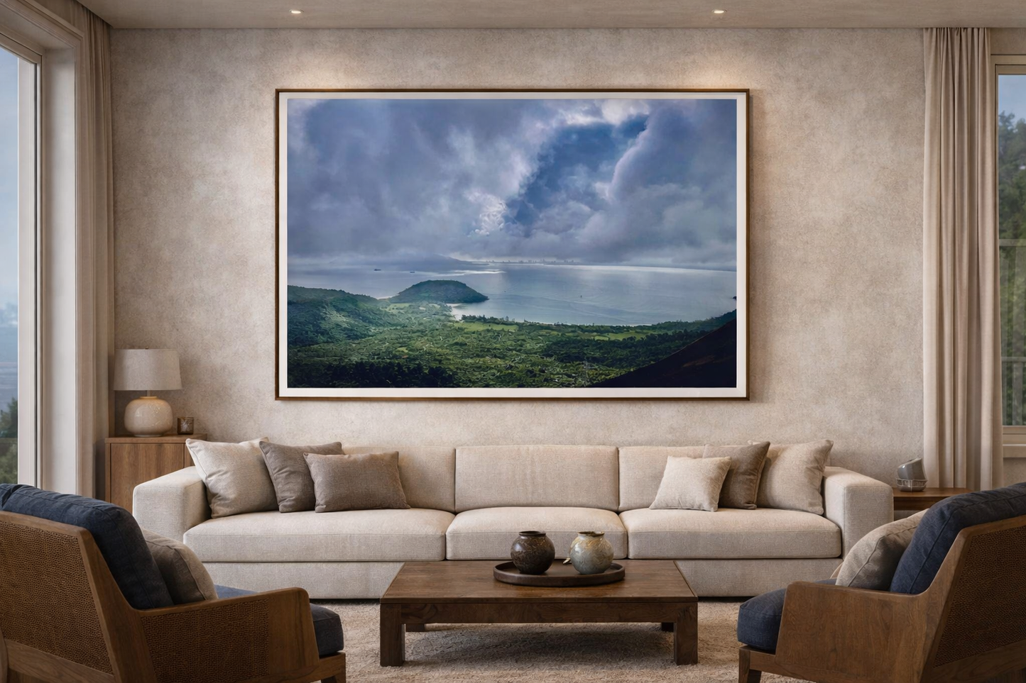 Storm Over Sea | Da Nang Vietnam Ocean Jungle Landscape | Printable Wall Art