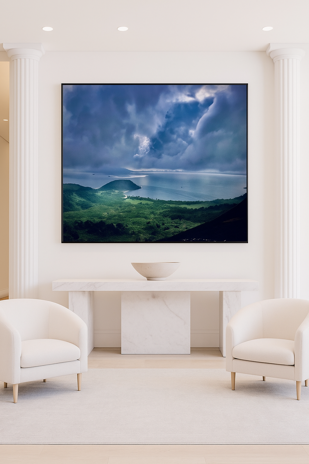 Storm Over Sea | Da Nang Vietnam Ocean Jungle Landscape | Printable Wall Art