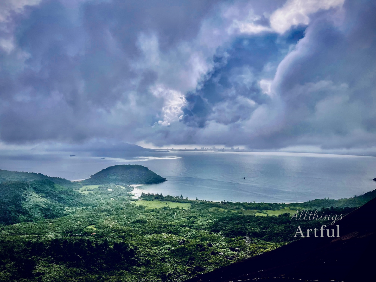 Storm Over Sea | Da Nang Vietnam Ocean Jungle Landscape | Printable Wall Art