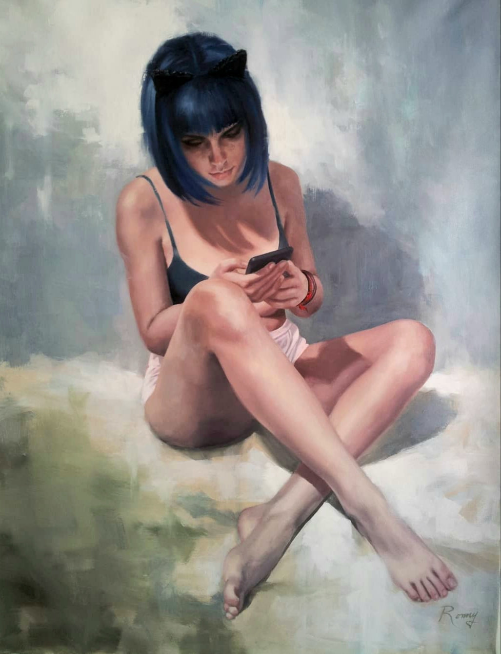 The Social Media | 31" x 29" Original oil on canvas