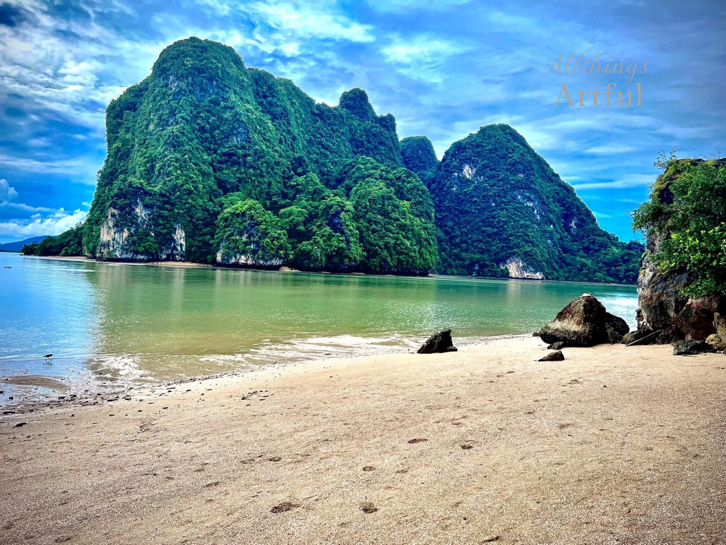 Verdant Island Escape | Ao Phang Nga Thailand Tropical Beach | Printable Wall Art