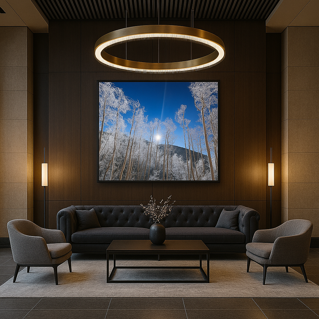 Winter Halo | Santa Fe New Mexico Frosted Aspen Trees | Printable Wall Art